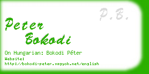 peter bokodi business card